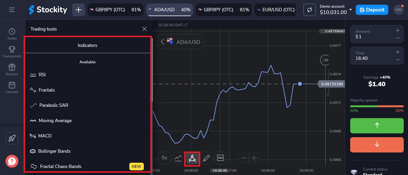 Login e negociação Stockity: inicie opções binárias, Forex e criptografia